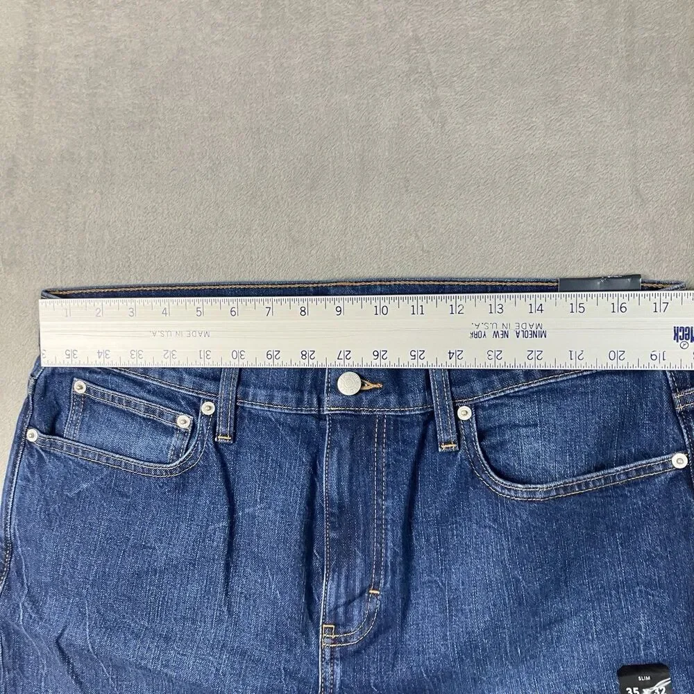 J.Crew Flex Slim Mens Jeans 35x32* Blue Denim 5 Pocket Stretch Preppy